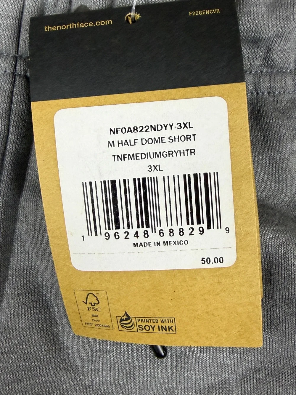 The North Face Half Dome Athletic Shorts Men’s 3XL Gray Drawstring Workout Gym